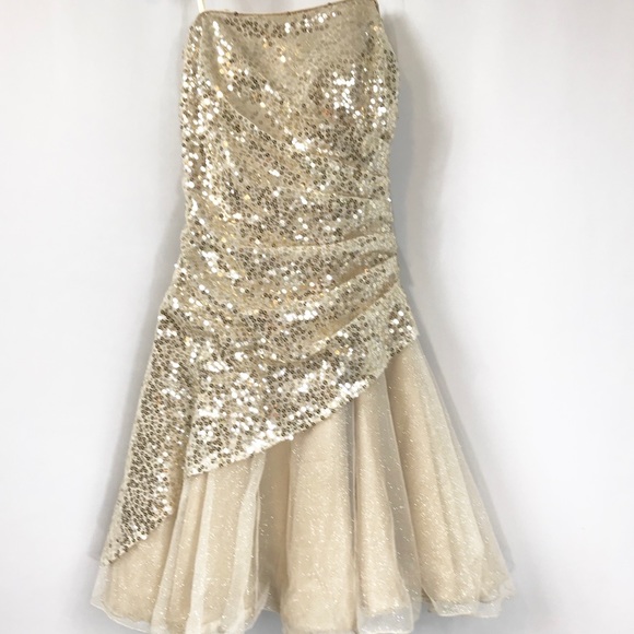 Jump Apparel Dresses & Skirts - Jump Apparel Strapless Gold Dress